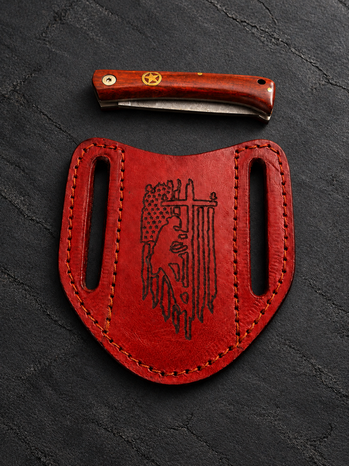 Handmade Genuine Leather Horizontal Belt Pouch – Hand-Engraved Tool Holder