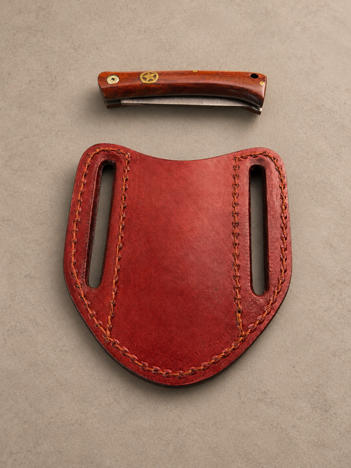 Handmade Genuine Leather Horizontal Belt Pouch – Hand-Engraved Tool Holder