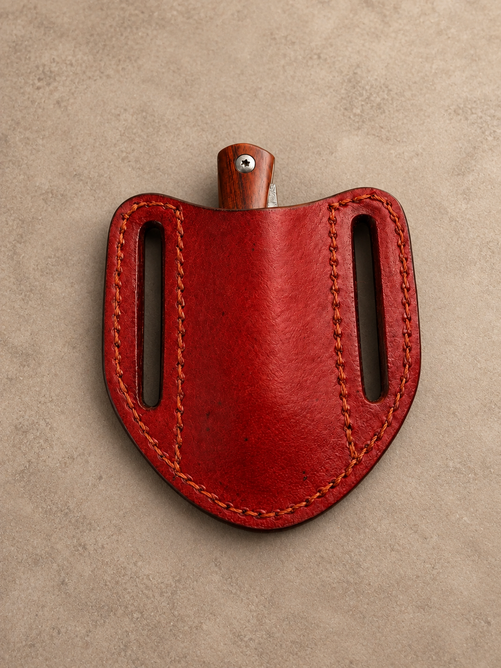 Handmade Genuine Leather Horizontal Belt Pouch – Hand-Engraved Tool Holder