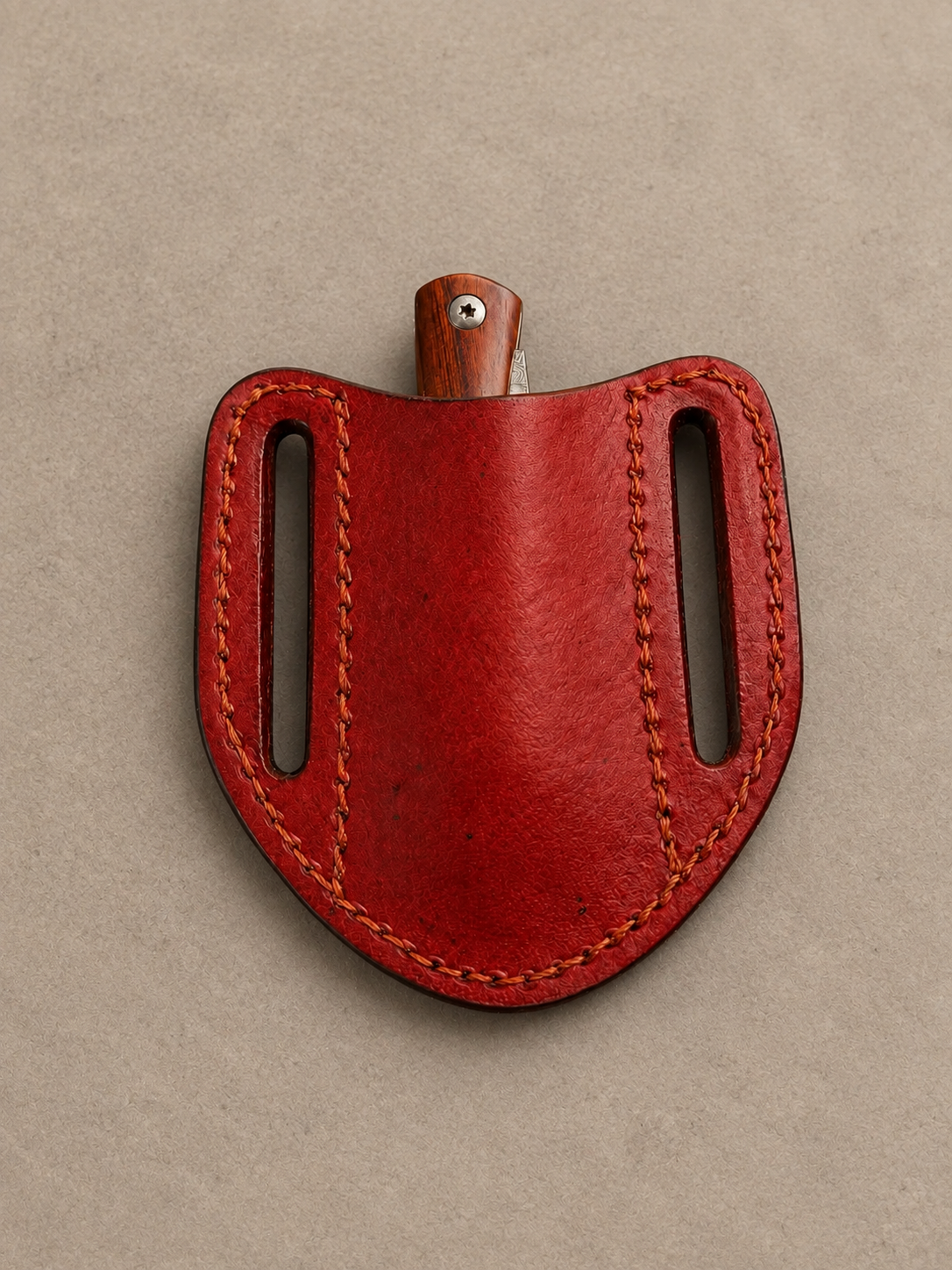 Handmade Genuine Leather Horizontal Belt Pouch – Hand-Engraved Tool Holder