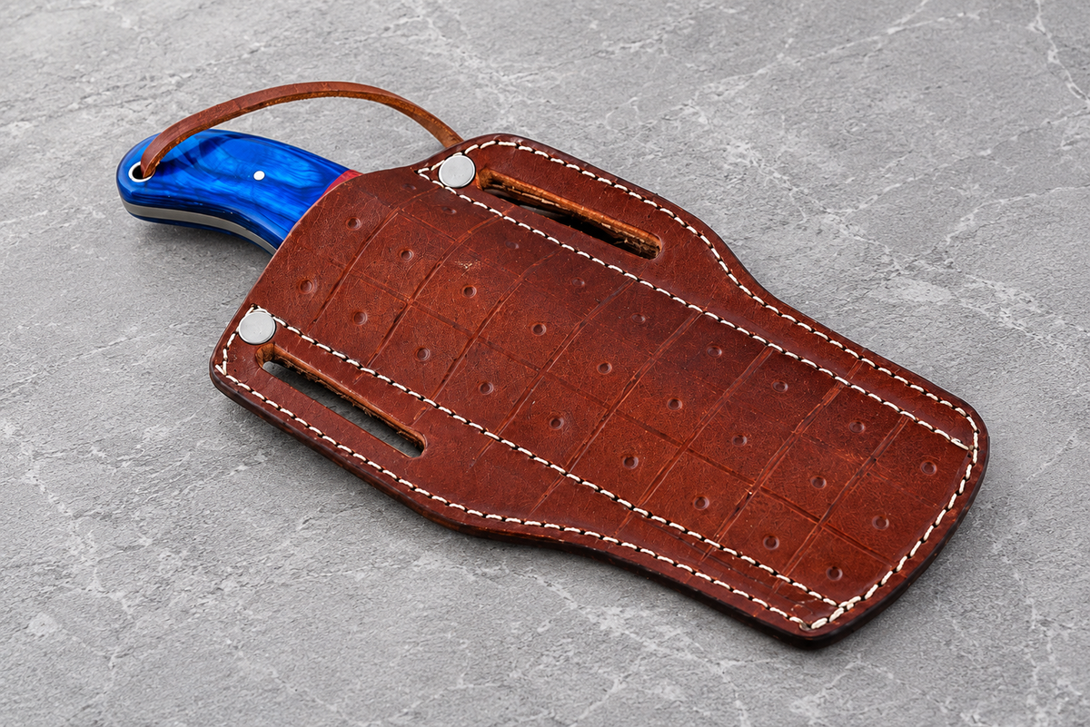 Heritage Trail 512-Layer Damascus Steel Utility Knife with Wood & Bone Handle
